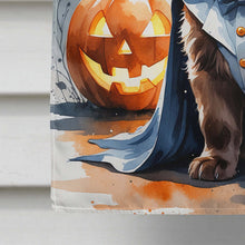 Load image into Gallery viewer, Chocolate Newfoundland Puppy Halloween House Flag