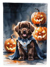 Load image into Gallery viewer, Chocolate Newfoundland Puppy Halloween House Flag