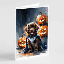 Load image into Gallery viewer, Chocolate Newfoundland Puppy Halloween Greeting Cards Pack of 8