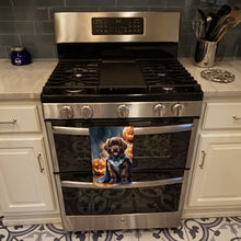 Load image into Gallery viewer, Chocolate Newfoundland Puppy Halloween Kitchen Towel