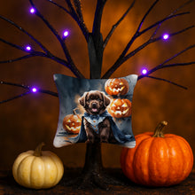 Load image into Gallery viewer, Chocolate Newfoundland Puppy Halloween Mini Hanging Pillow Ornament 3.5 × 3.5