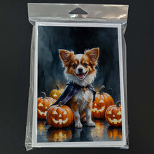 Load image into Gallery viewer, Papillon Puppy Halloween Greeting Cards Pack of 8