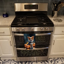 Load image into Gallery viewer, Papillon Puppy Halloween Kitchen Towel