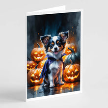 Load image into Gallery viewer, Tricolor Papillon Puppy Halloween Greeting Cards Pack of 8