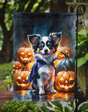 Load image into Gallery viewer, Tricolor Papillon Puppy Halloween Garden Flag