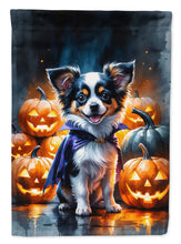 Load image into Gallery viewer, Tricolor Papillon Puppy Halloween Garden Flag