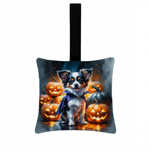 Load image into Gallery viewer, Tricolor Papillon Puppy Halloween Mini Hanging Pillow Ornament 3.5 × 3.5