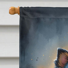 Load image into Gallery viewer, Balck and Tan Pomeranian Puppy Halloween House Flag