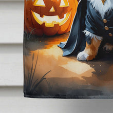 Load image into Gallery viewer, Balck and Tan Pomeranian Puppy Halloween House Flag