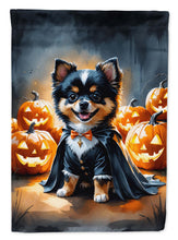 Load image into Gallery viewer, Balck and Tan Pomeranian Puppy Halloween Garden Flag