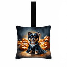 Load image into Gallery viewer, Balck and Tan Pomeranian Puppy Halloween Mini Hanging Pillow Ornament 3.5 × 3.5