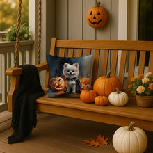 Load image into Gallery viewer, White Pomeranian Puppy Halloween Throw Pillow