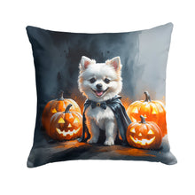 Load image into Gallery viewer, White Pomeranian Puppy Halloween Throw Pillow
