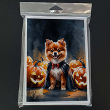 Load image into Gallery viewer, Pomeranian Puppy Halloween Greeting Cards Pack of 8
