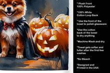 Load image into Gallery viewer, Pomeranian Puppy Halloween Kitchen Towel