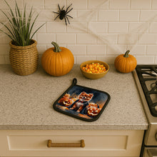 Load image into Gallery viewer, Pomeranian Puppy Halloween Pair of Pot Holders