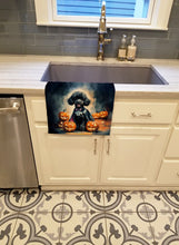 Load image into Gallery viewer, Black Poodle Puppy Halloween Kitchen Towel