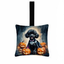 Load image into Gallery viewer, Black Poodle Puppy Halloween Mini Hanging Pillow Ornament 3.5 × 3.5