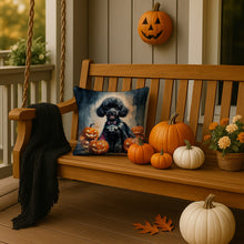 Load image into Gallery viewer, Black Poodle Puppy Halloween Throw Pillow