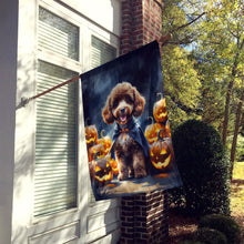 Load image into Gallery viewer, Chocolate Poodle Puppy Halloween House Flag