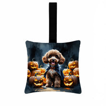 Load image into Gallery viewer, Chocolate Poodle Puppy Halloween Mini Hanging Pillow Ornament 3.5 × 3.5