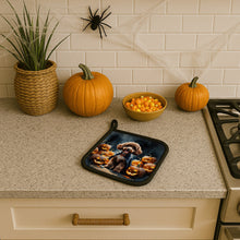 Load image into Gallery viewer, Chocolate Poodle Puppy Halloween Pair of Pot Holders