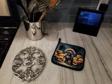 Load image into Gallery viewer, Chocolate Poodle Puppy Halloween Pair of Pot Holders