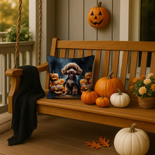 Load image into Gallery viewer, Chocolate Poodle Puppy Halloween Throw Pillow