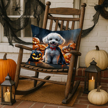 Load image into Gallery viewer, White Poodle Puppy Halloween Throw Pillow