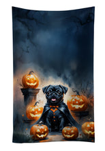 Load image into Gallery viewer, Black Pug Puppy Halloween Kitchen Towel