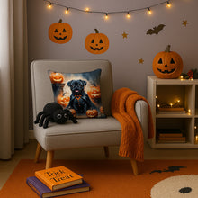 Load image into Gallery viewer, Black Pug Puppy Halloween Throw Pillow