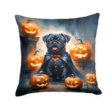 Load image into Gallery viewer, Black Pug Puppy Halloween Throw Pillow