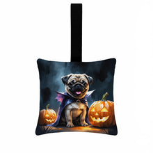 Load image into Gallery viewer, Pug Puppy Halloween Mini Hanging Pillow Ornament 3.5 × 3.5