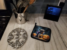 Load image into Gallery viewer, Pug Puppy Halloween Pair of Pot Holders
