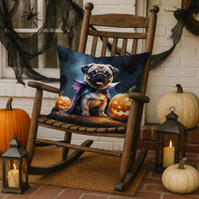 Load image into Gallery viewer, Pug Puppy Halloween Throw Pillow