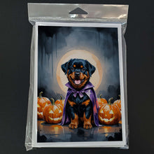 Load image into Gallery viewer, Rottweiler Puppy Halloween Greeting Cards Pack of 8
