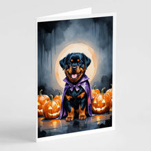 Load image into Gallery viewer, Rottweiler Puppy Halloween Greeting Cards Pack of 8