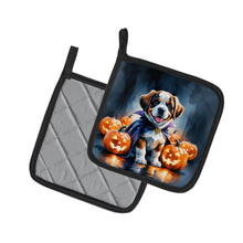 Load image into Gallery viewer, Saint Bernard Puppy Halloween Pair of Pot Holders