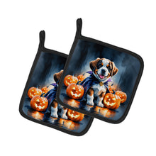 Load image into Gallery viewer, Saint Bernard Puppy Halloween Pair of Pot Holders