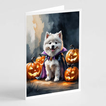 Load image into Gallery viewer, Samoyed Puppy Halloween Greeting Cards Pack of 8