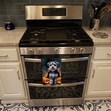 Load image into Gallery viewer, Schnauzer Puppy Halloween Kitchen Towel