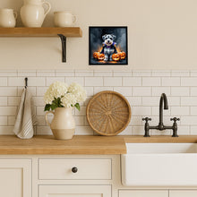 Load image into Gallery viewer, Schnauzer Puppy Halloween Framed Metal Print