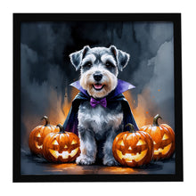 Load image into Gallery viewer, Schnauzer Puppy Halloween Framed Metal Print