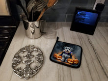 Load image into Gallery viewer, Schnauzer Puppy Halloween Pair of Pot Holders