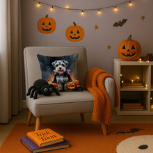 Load image into Gallery viewer, Schnauzer Puppy Halloween Throw Pillow