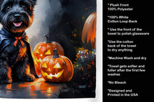 Load image into Gallery viewer, Scottish Terrier Puppy Halloween Kitchen Towel