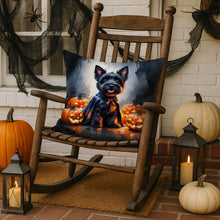 Load image into Gallery viewer, Scottish Terrier Puppy Halloween Throw Pillow