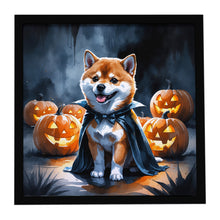 Load image into Gallery viewer, Shiba Inu Puppy Halloween Framed Metal Print