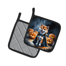 Load image into Gallery viewer, Shiba Inu Puppy Halloween Pair of Pot Holders