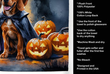 Load image into Gallery viewer, Vizsla Puppy Halloween Kitchen Towel